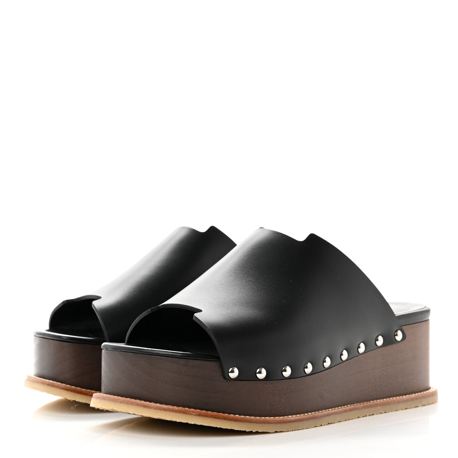 Hermes Calfskin Ellipse Sandals 35 Black 3 of 9