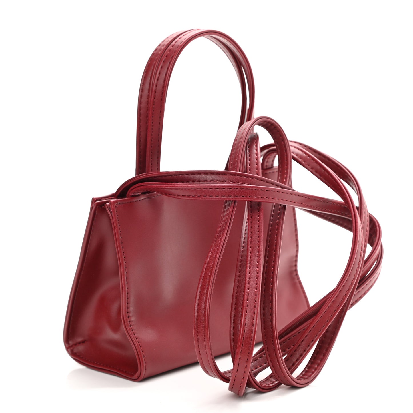 Vegan Leather Small Shopping Bag Oxblood