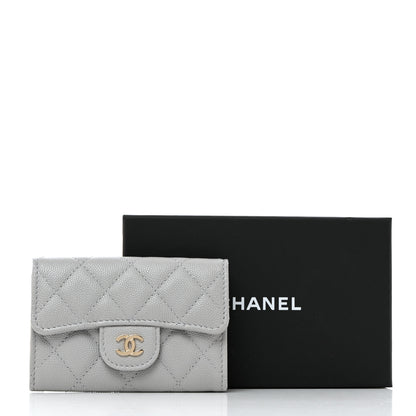 Chanel Caviar Quilted Flap Card Holder Wallet Dark Grey 9 of 9