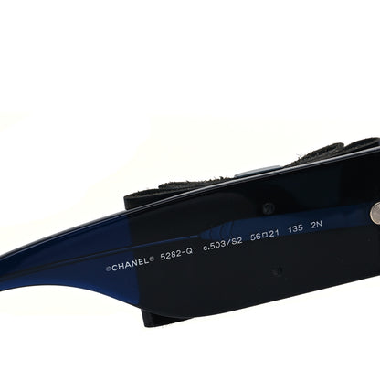 Chanel Acetate Patent CC Bow Sunglasses 5282-Q Blue 6 of 9