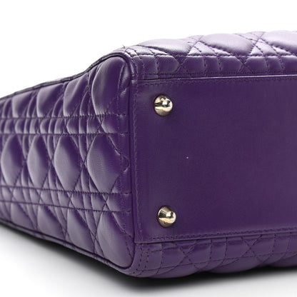 Christian Dior Lambskin Cannage Large Lady Dior Purple 9 of 14