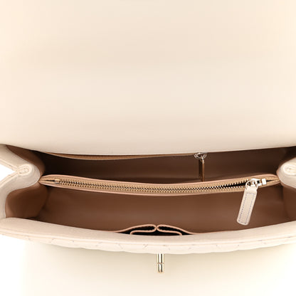Chanel Caviar Quilted Small Coco Handle Flap White 8 of 17