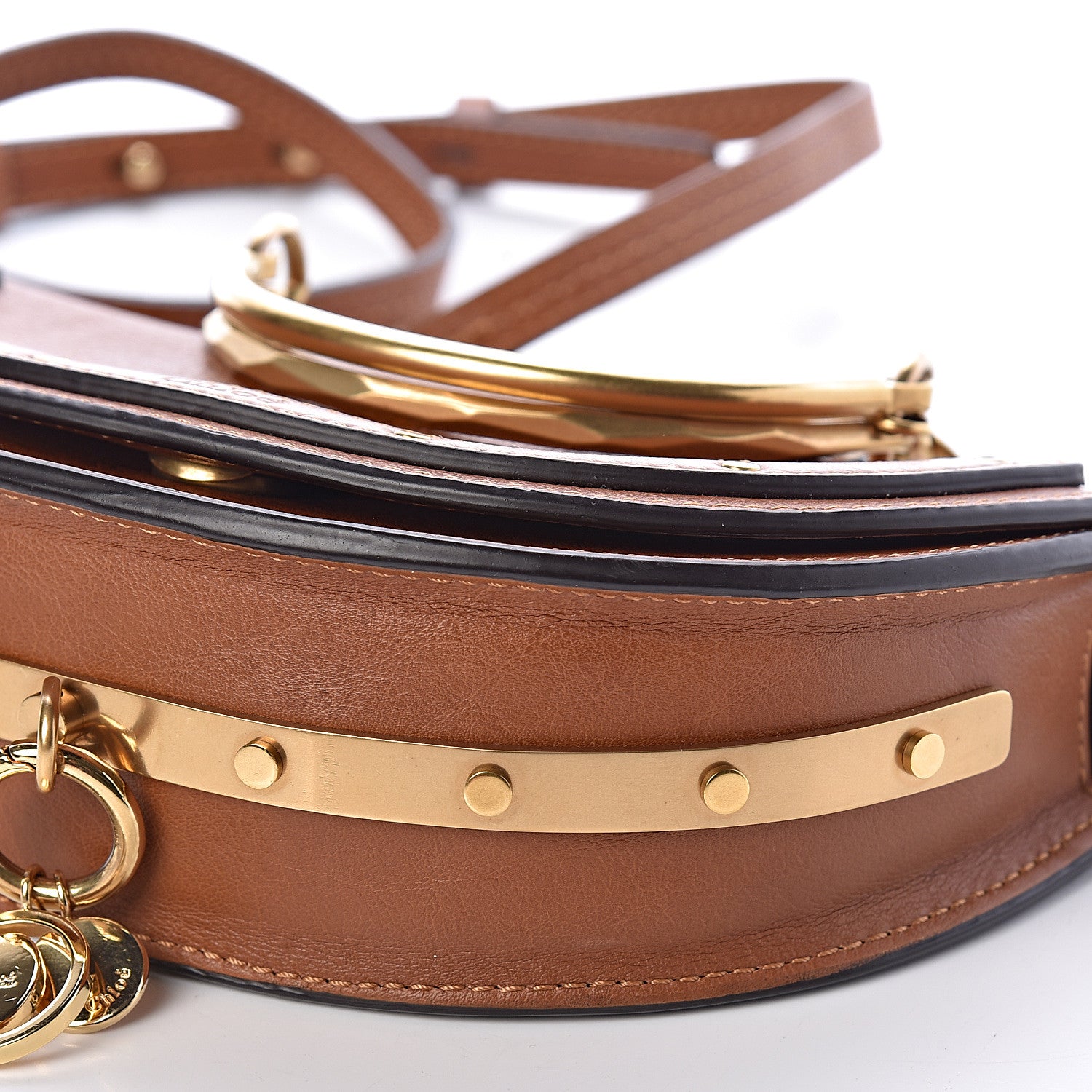 Chloe Calfskin Small Nile Bracelet Minaudiere Bag Caramel 8 of 8