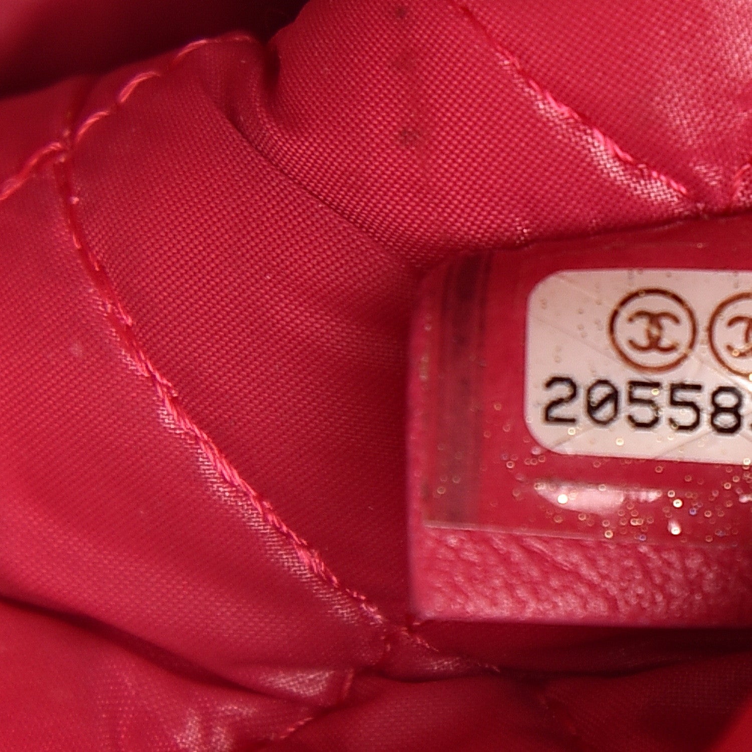 Chanel Perforated Lambskin Quilted Medium Zip Pouch Pink 7 of 14