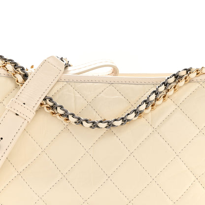 Chanel Aged Calfskin Quilted Medium Gabrielle Hobo White 8 of 11
