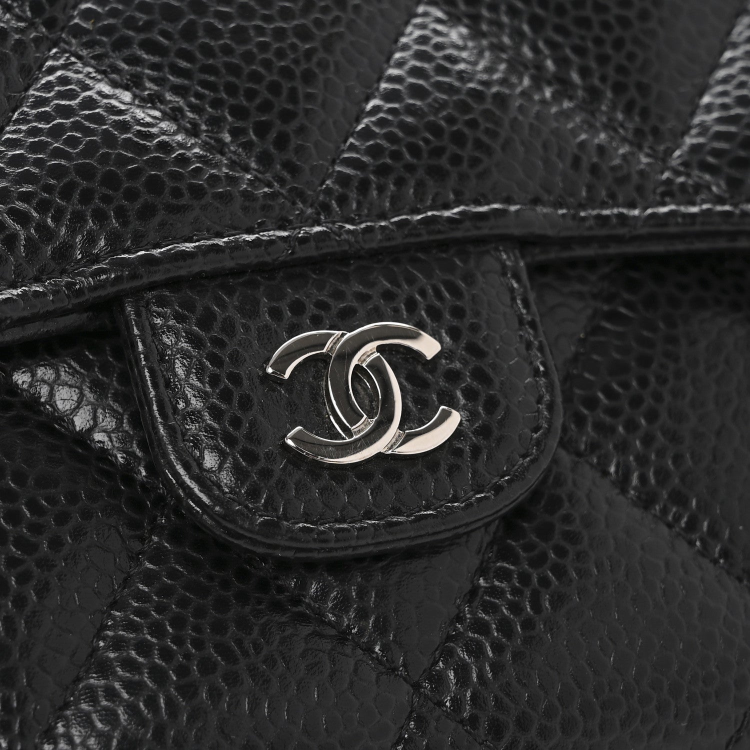 Chanel Caviar Quilted Large Gusset Flap Wallet Black 10 of 12