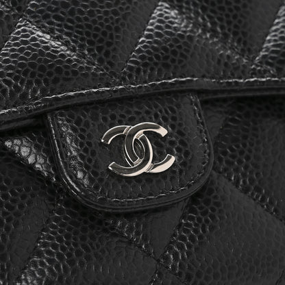 Chanel Caviar Quilted Large Gusset Flap Wallet Black 10 of 12