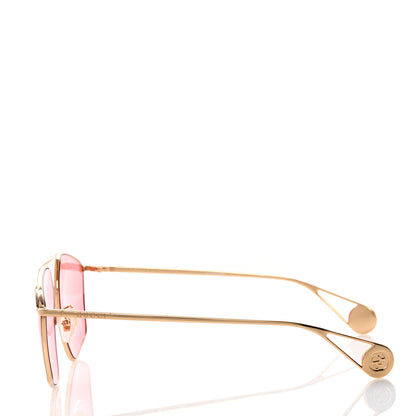 Gucci Square Frame GG0437SA Sunglasses Gold 3 of 8