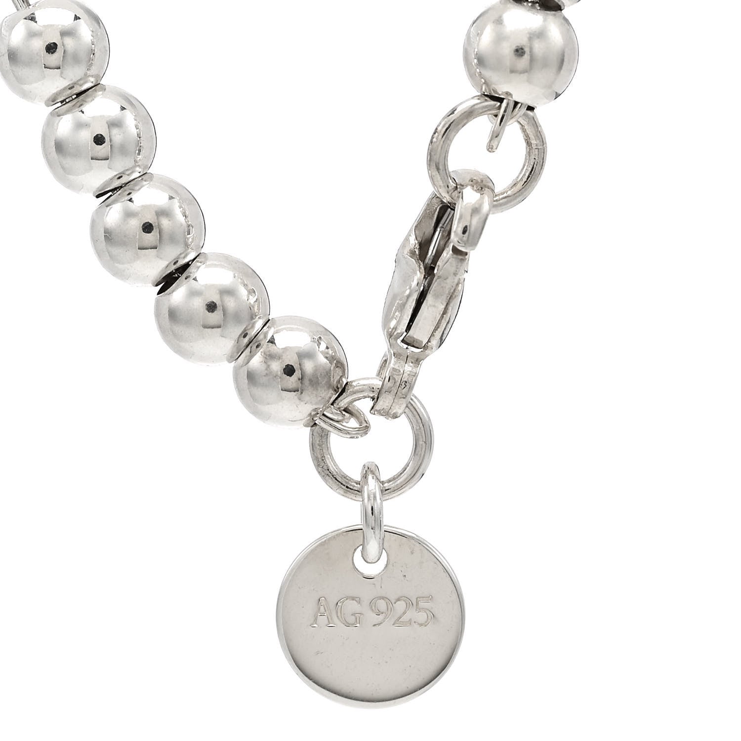 Tiffany Sterling Silver 4mm Bow Bead Bracelet 5 of 5