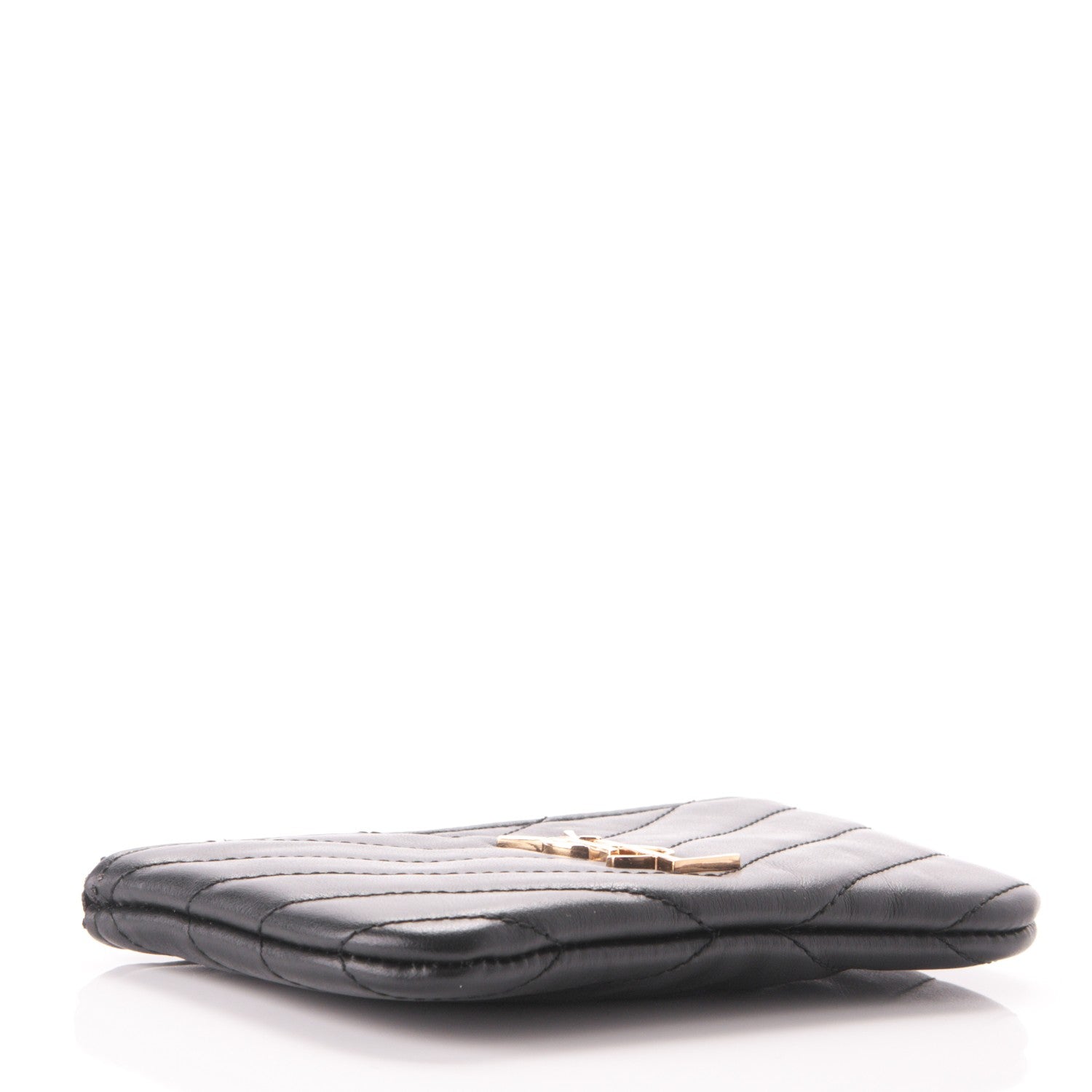Saint Laurent Calfskin Matelasse Monogram Key Pouch Black 5 of 8