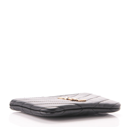 Saint Laurent Calfskin Matelasse Monogram Key Pouch Black 5 of 8