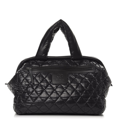 Chanel Nylon Quilted Coco Cocoon Bowler Black 1 of 8