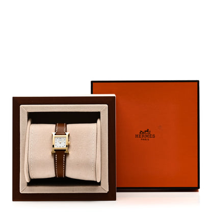 Hermes Stainless Steel Barenia 17.2mm Heure H Hour Quartz Watch Fauve 5 of 5
