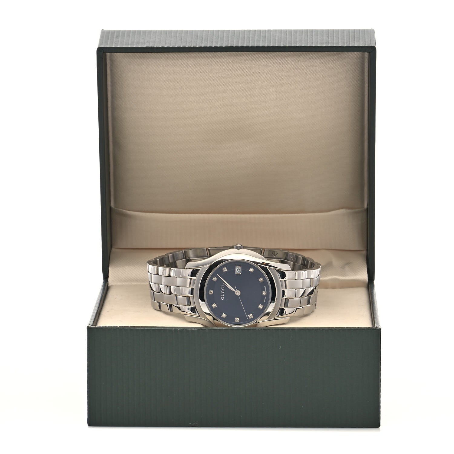 Gucci Stainless Steel Diamond 35mm 5500M Quartz Watch Black 5 of 5