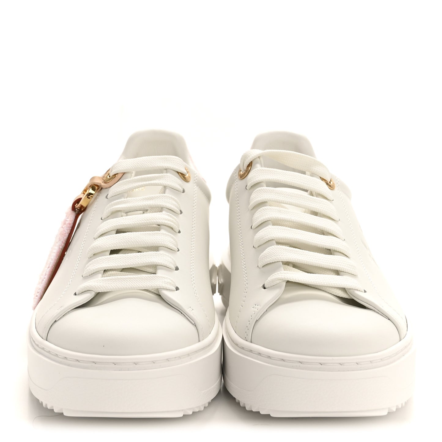 Lambskin Embossed Monogram Denim Time Out Sneakers 37.5 Pink