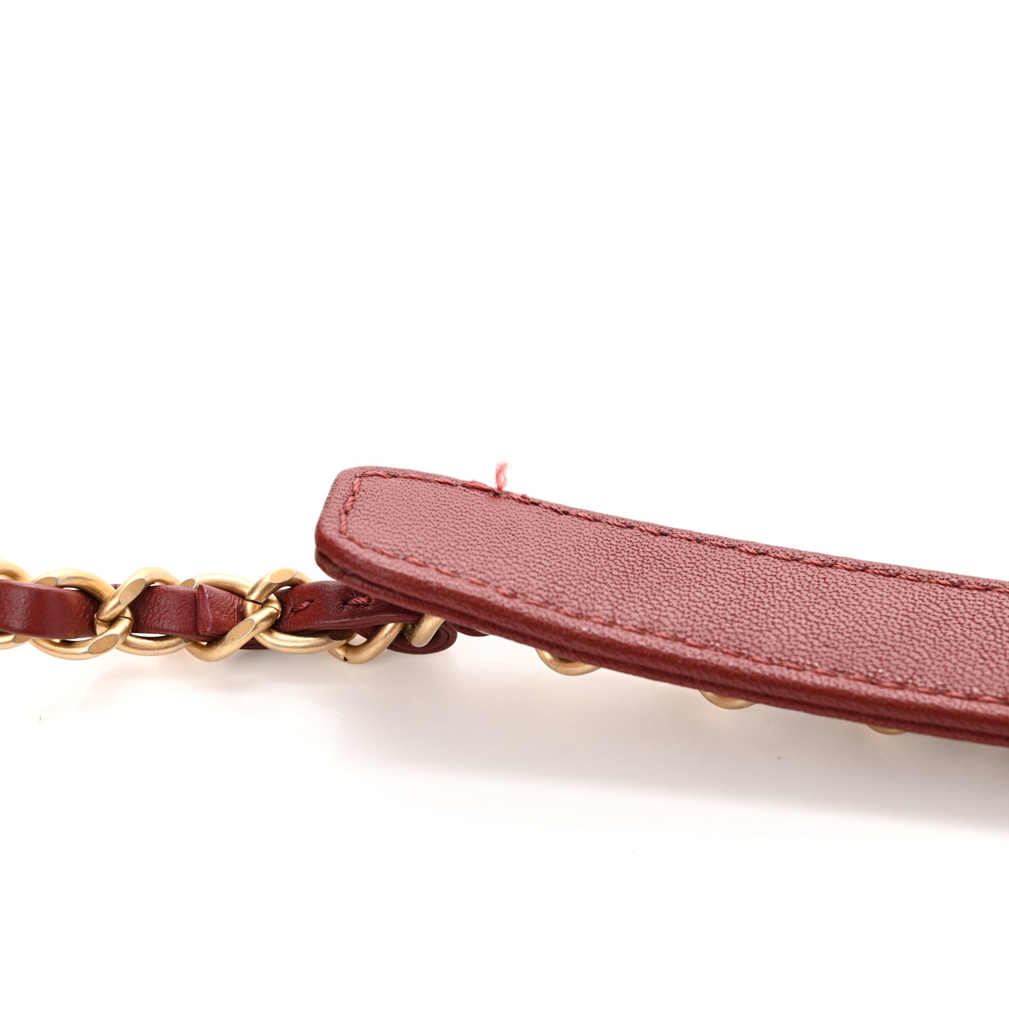 Lambskin Quilted Chain Infinity Top Handle Flap Burgundy