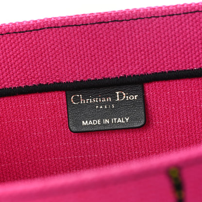 Christian Dior Canvas Embroidered Medium Jungle Pop Book Tote Fuchsia Multicolor 6 of 11