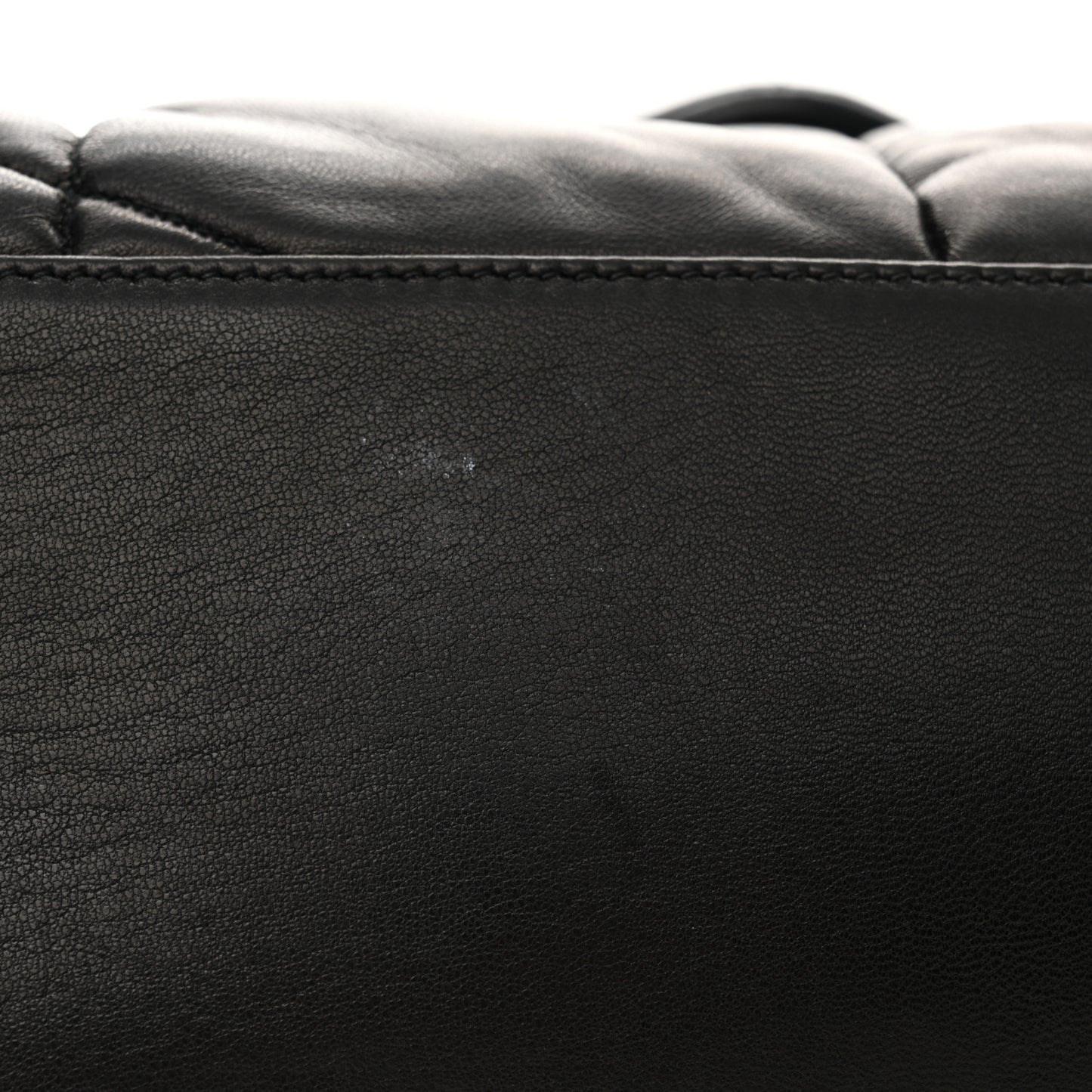 Lambskin Quilted Medium Loulou Puffer Monogram Chain Satchel Black