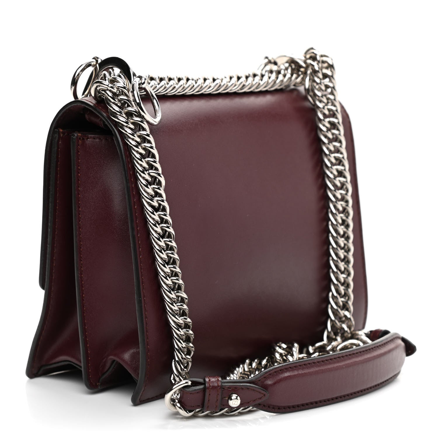 Fendi Vitello Liberty Studded Small Kan I Shoulder Bag Bordeaux Multicolor 3 of 10