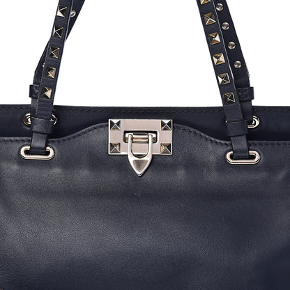 Valentino Garavani Vitello Small Rockstud Tote Marine 15 of 15