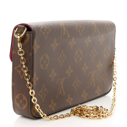 Louis Vuitton Monogram Pochette Felicie Chain Wallet Fuchsia 4 of 15