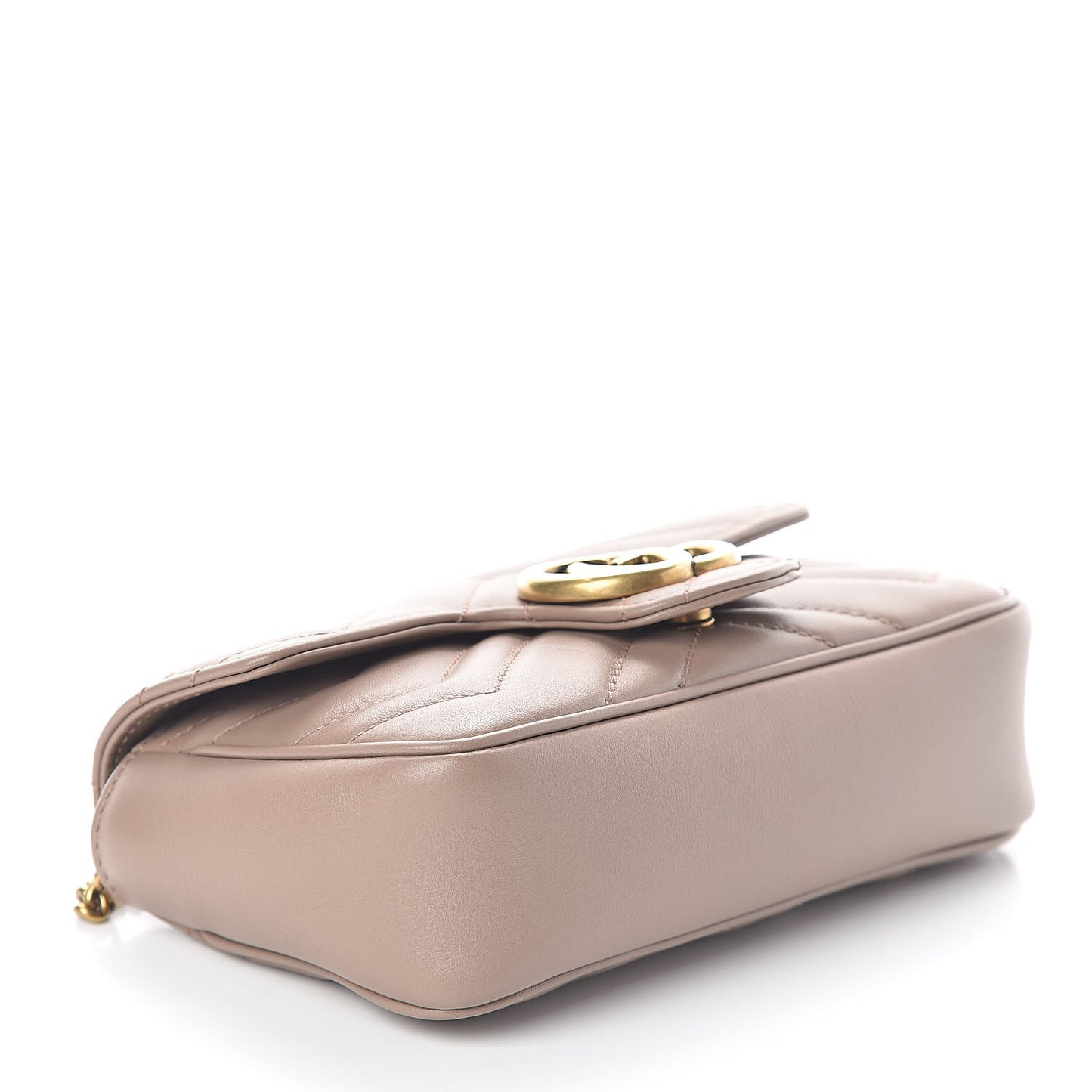 Calfskin Matelasse Super Mini GG Marmont Shoulder Bag Porcelain Rose