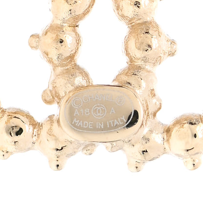 Chanel Pearl Crystal CC Charms Safety Pin Brooch Gold 4 of 4