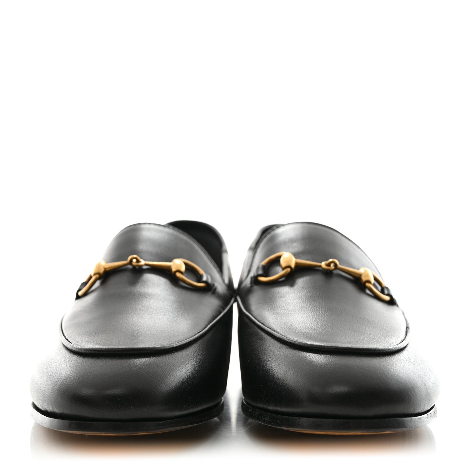 Gucci Lambskin Womens Brixton Horsebit Loafers 39 Black 2 of 9