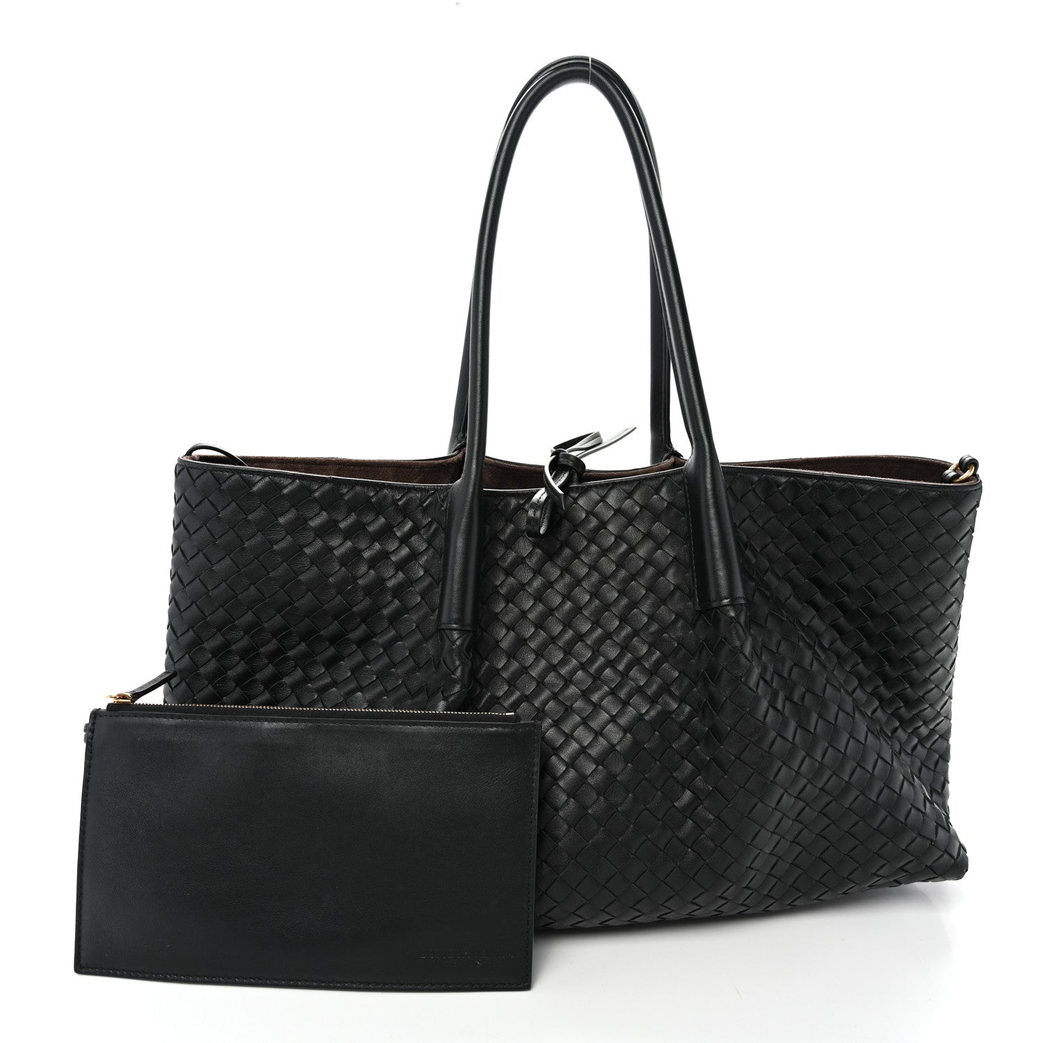 Bottega Veneta Calfskin Intrecciato Pinacoteca Reversible Tote Black Fondant 3 of 10