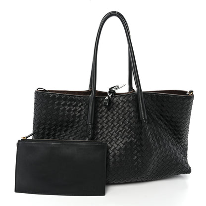 Bottega Veneta Calfskin Intrecciato Pinacoteca Reversible Tote Black Fondant 3 of 10