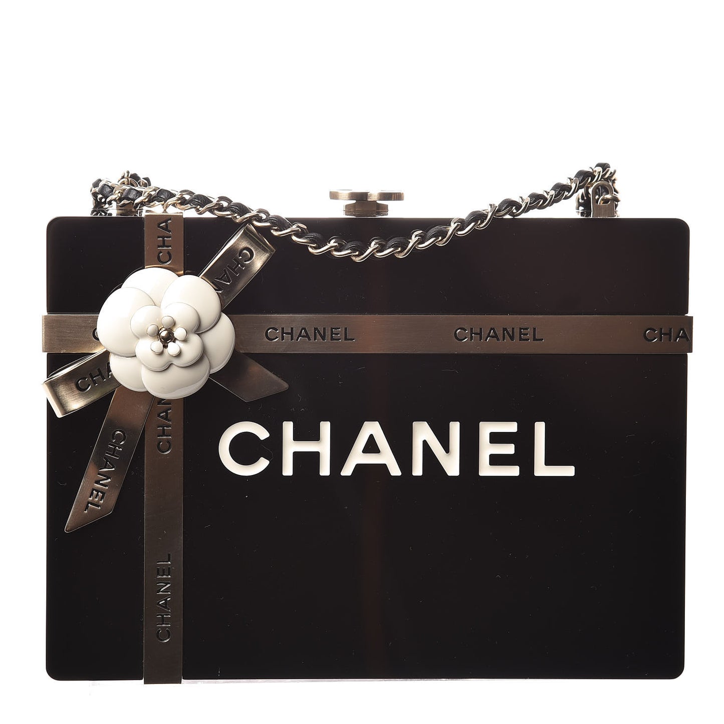 Plexiglass Gift Box Clutch Black