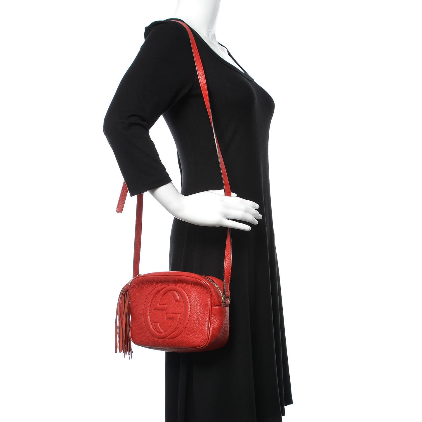 Pebbled Calfskin Small Soho Disco Bag Tabasco Red
