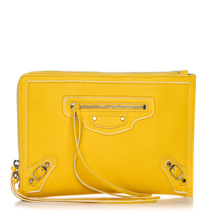 Balenciaga Agneau Arena Classic Hardware Small Pouch Jaune Soleil 1 of 7