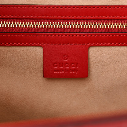 Gucci Guccissima Signature Medium Padlock Top Handle Bag Hibiscus Red 6 of 11