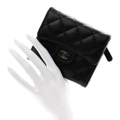 Chanel Caviar Quilted Compact Flap Wallet Black 2 of 9