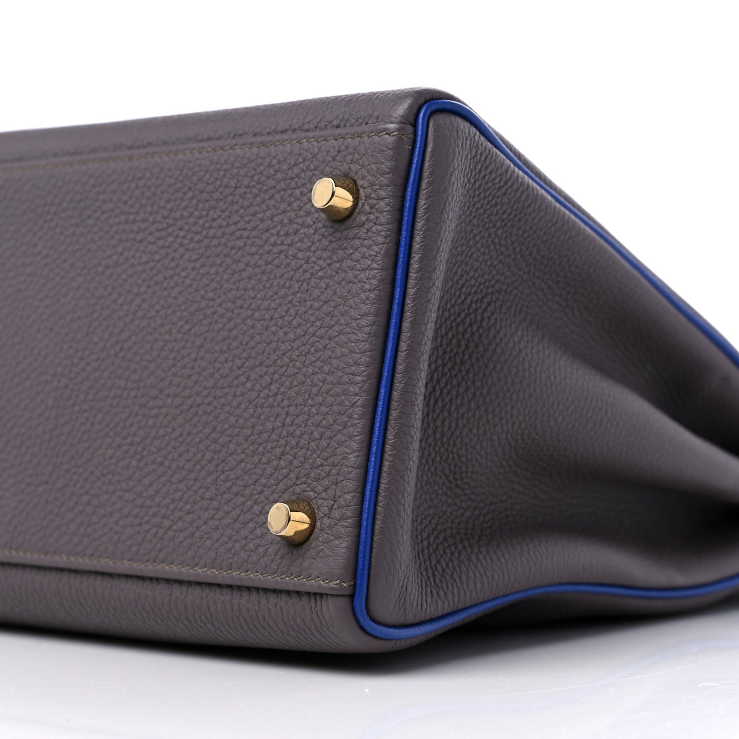 Togo Horseshoe Kelly Retourne 35 Etain Bleu Electrique