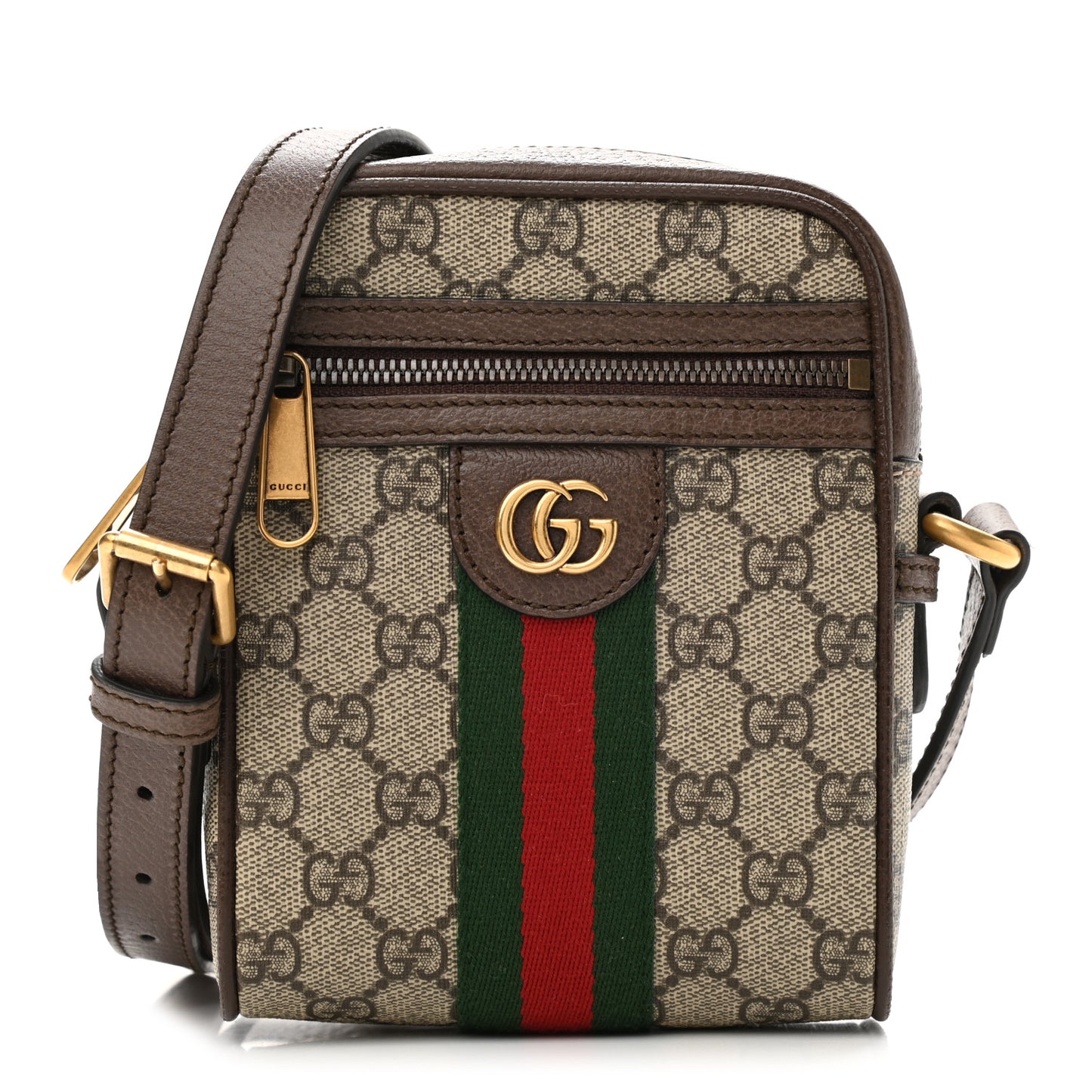 GG Supreme Monogram Web Mini Ophidia Messenger Brown