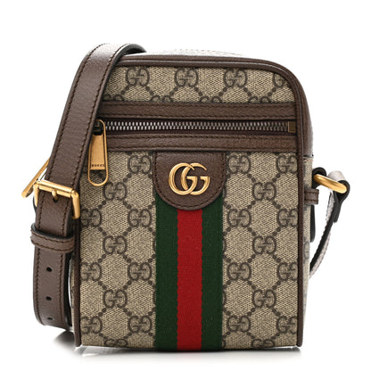 Gucci GG Supreme Monogram Web Mini Ophidia Messenger Brown 1 of 11