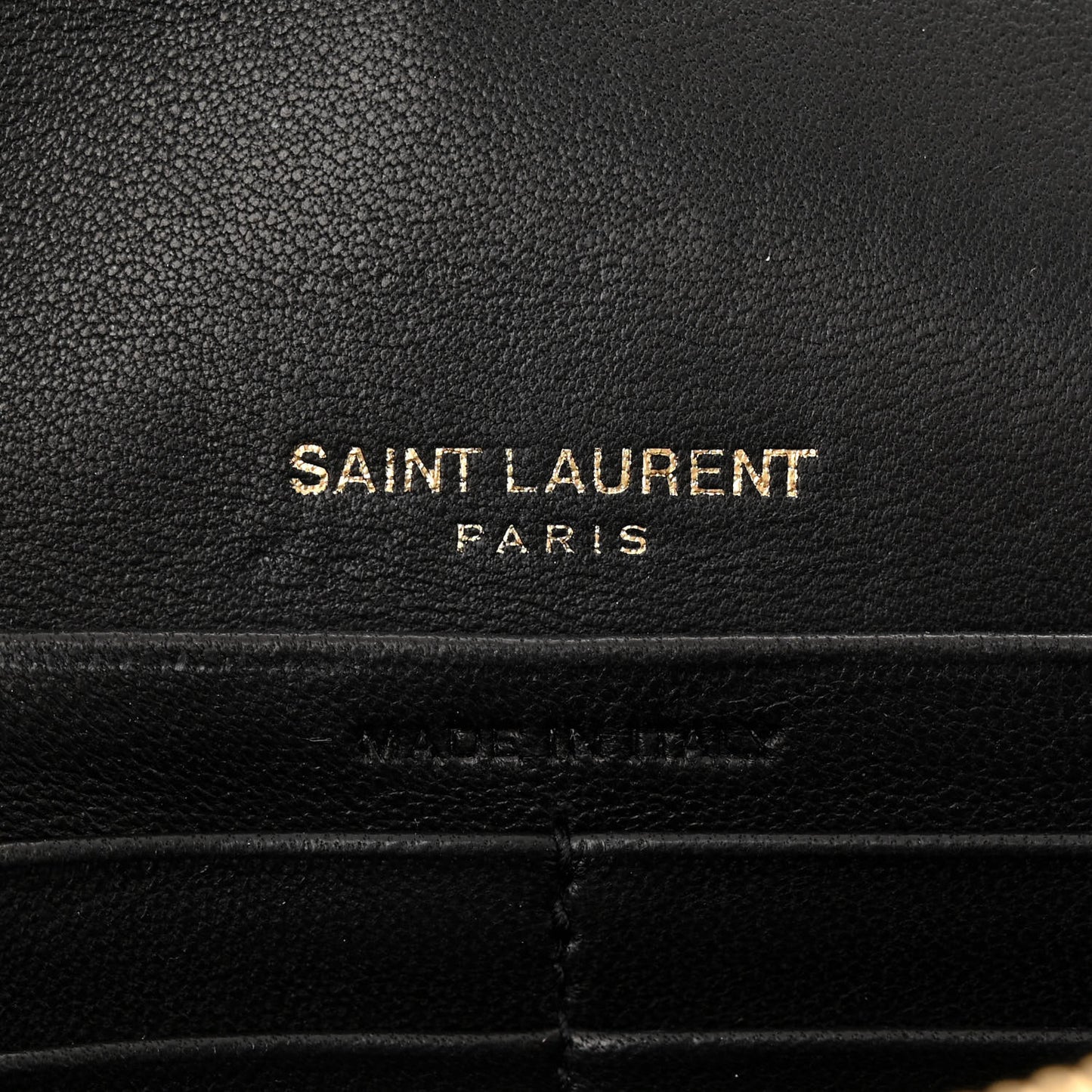 Lambskin Matelasse Monogram Vicky Chain Wallet Black