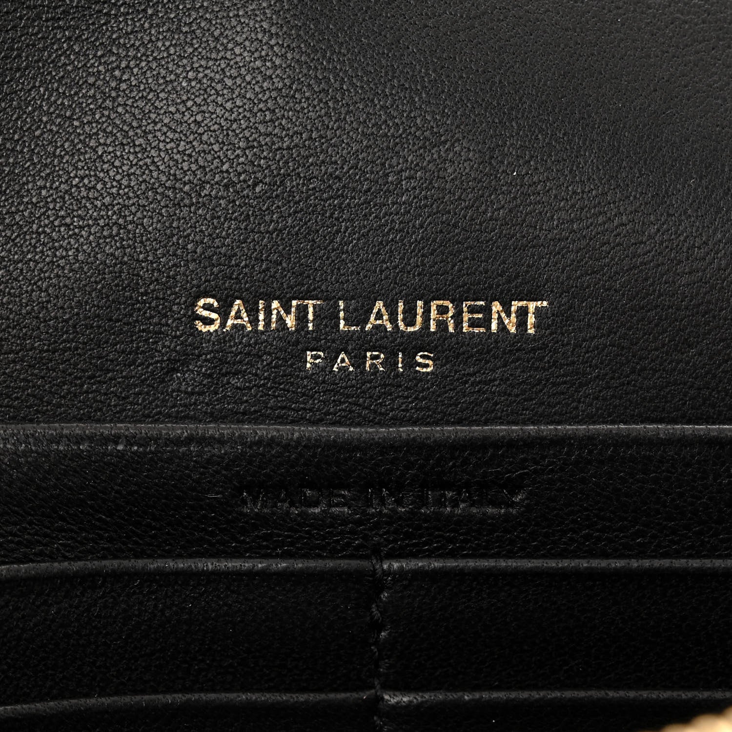 Saint Laurent Lambskin Matelasse Monogram Vicky Chain Wallet Black 6 of 10