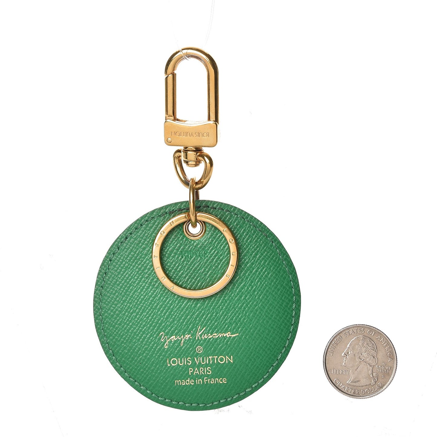 Monogram Kusama Pumpkin Dots Key Ring Green