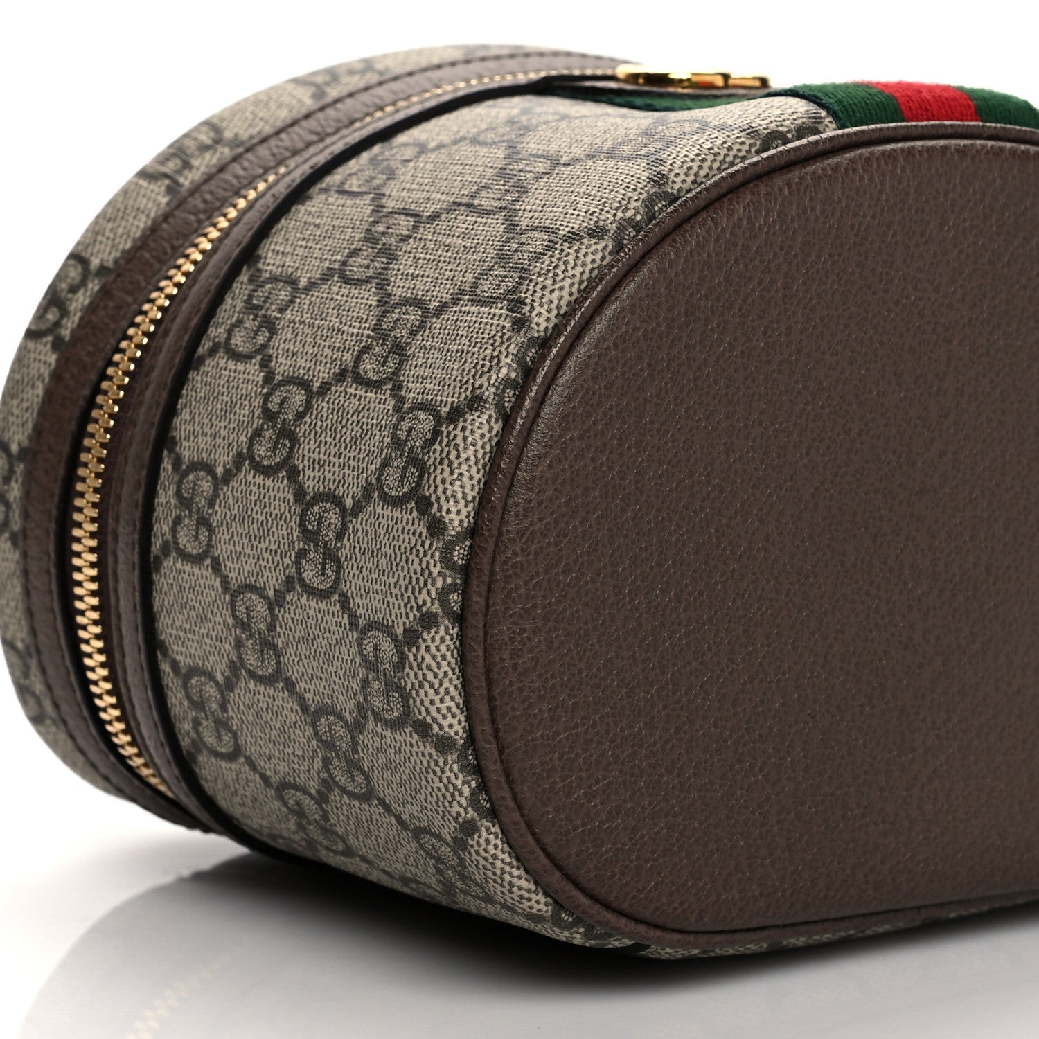 Gucci GG Supreme Monogram Textured Calfskin Web Ophidia Vanity Cosmetic Case Beige Ebony New Acero 9 of 11
