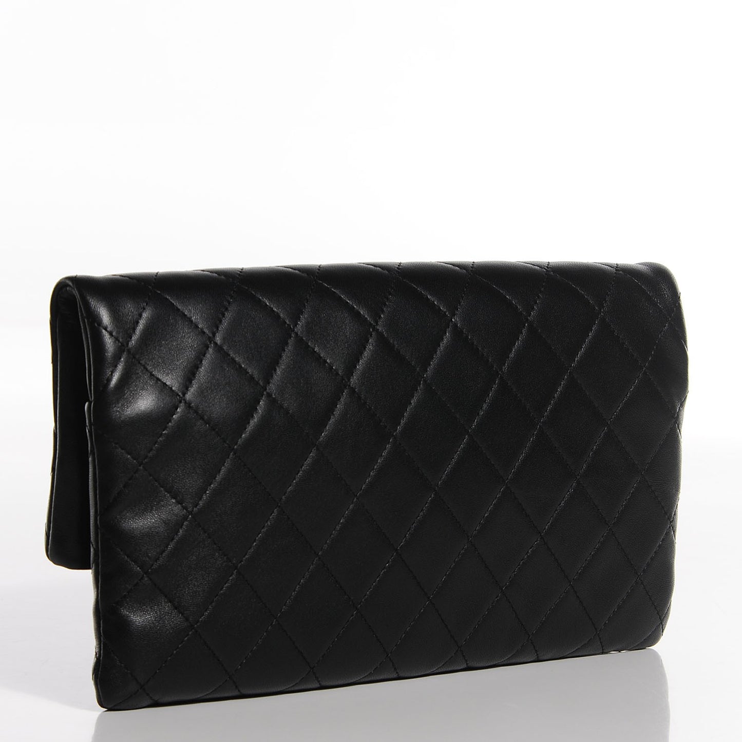 Lambskin Quilted CC Beauty Clutch Black