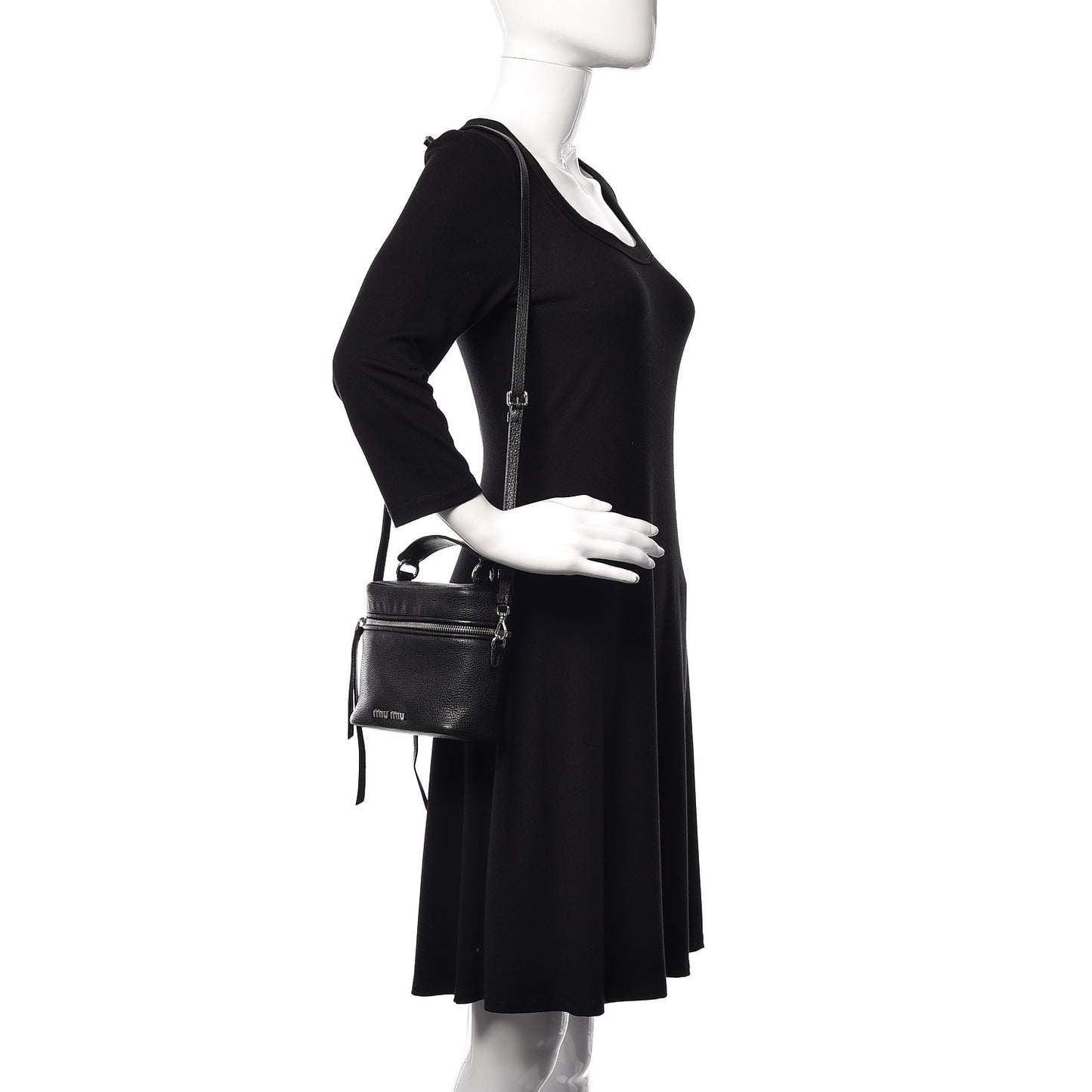 Goatskin Madras Bucket Bag Black