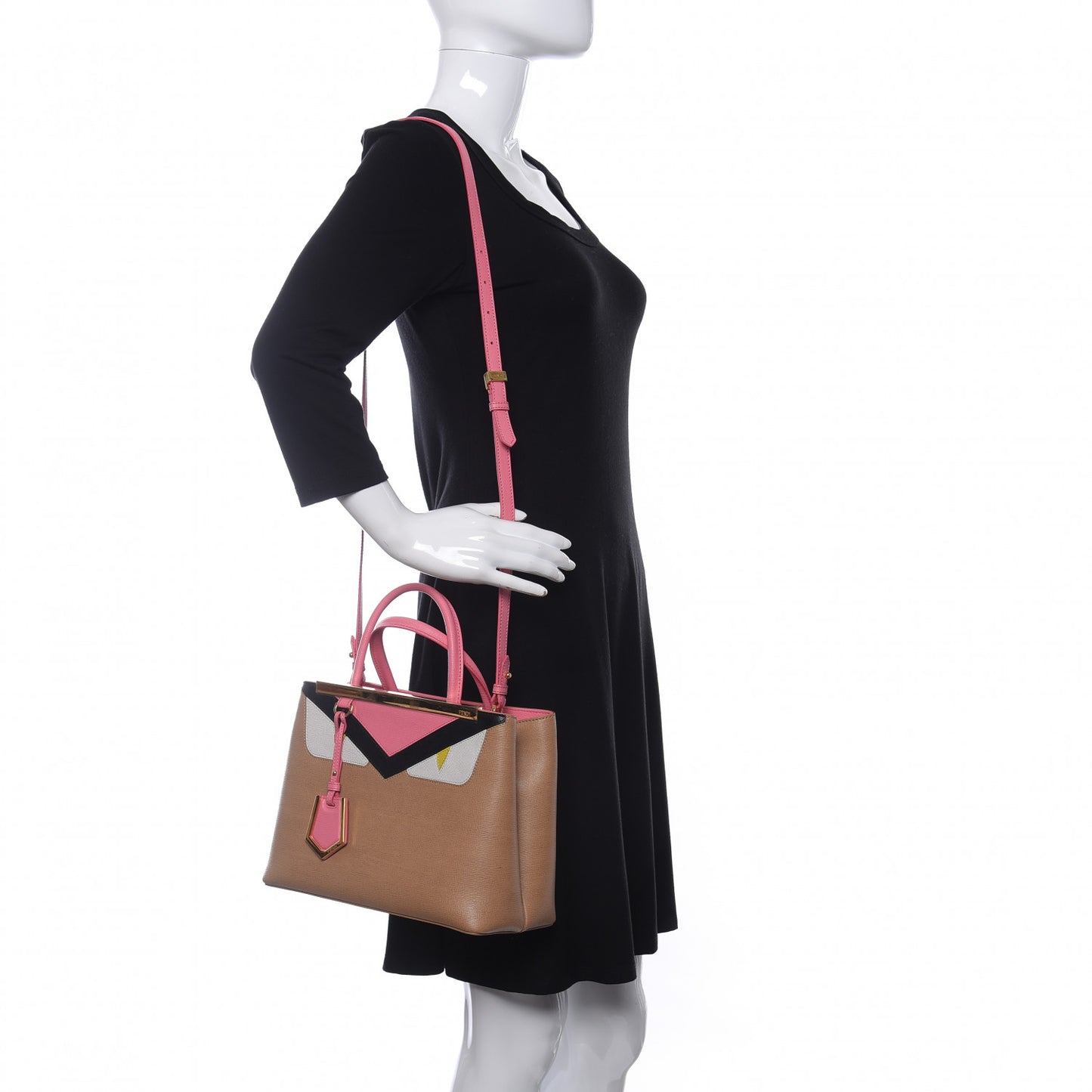 Vitello Elite Monster Petite 2Jours Tote Cuoio Lollypop Multicolor