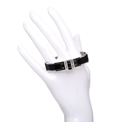 Hermes Enamel Charniere Uni Narrow Hinged Bracelet S Black 2 of 5