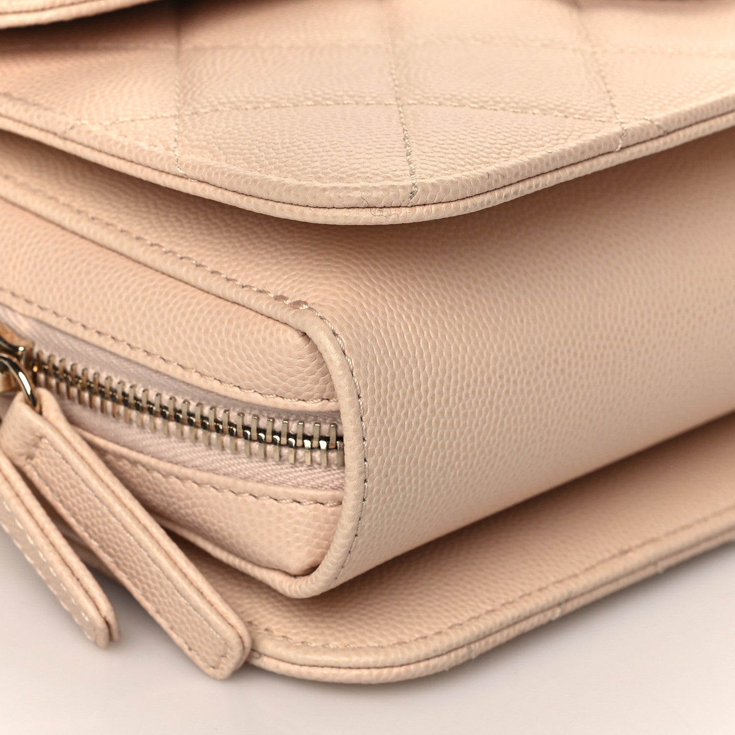 Chanel Caviar Quilted Large Like A Wallet Flap Light Beige 9 of 10