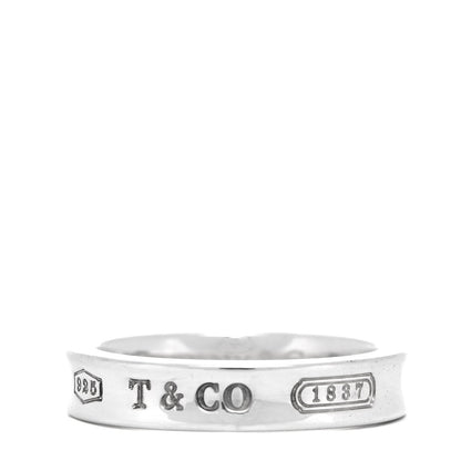 Tiffany Sterling Silver Narrow 1837 Band Ring 49 5 1 of 5
