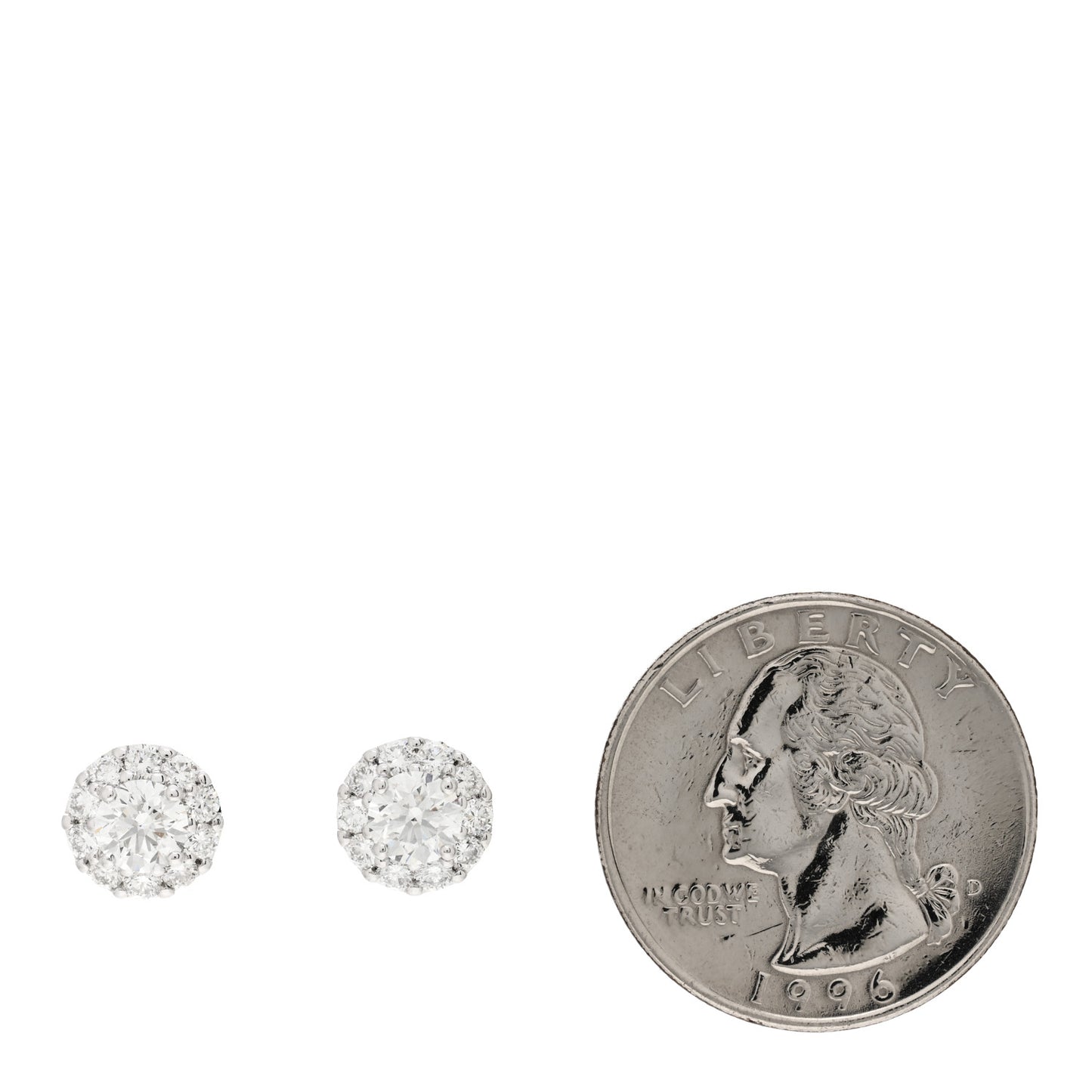 18K White Gold Diamond 1.50ct Icon Round Stud Earrings