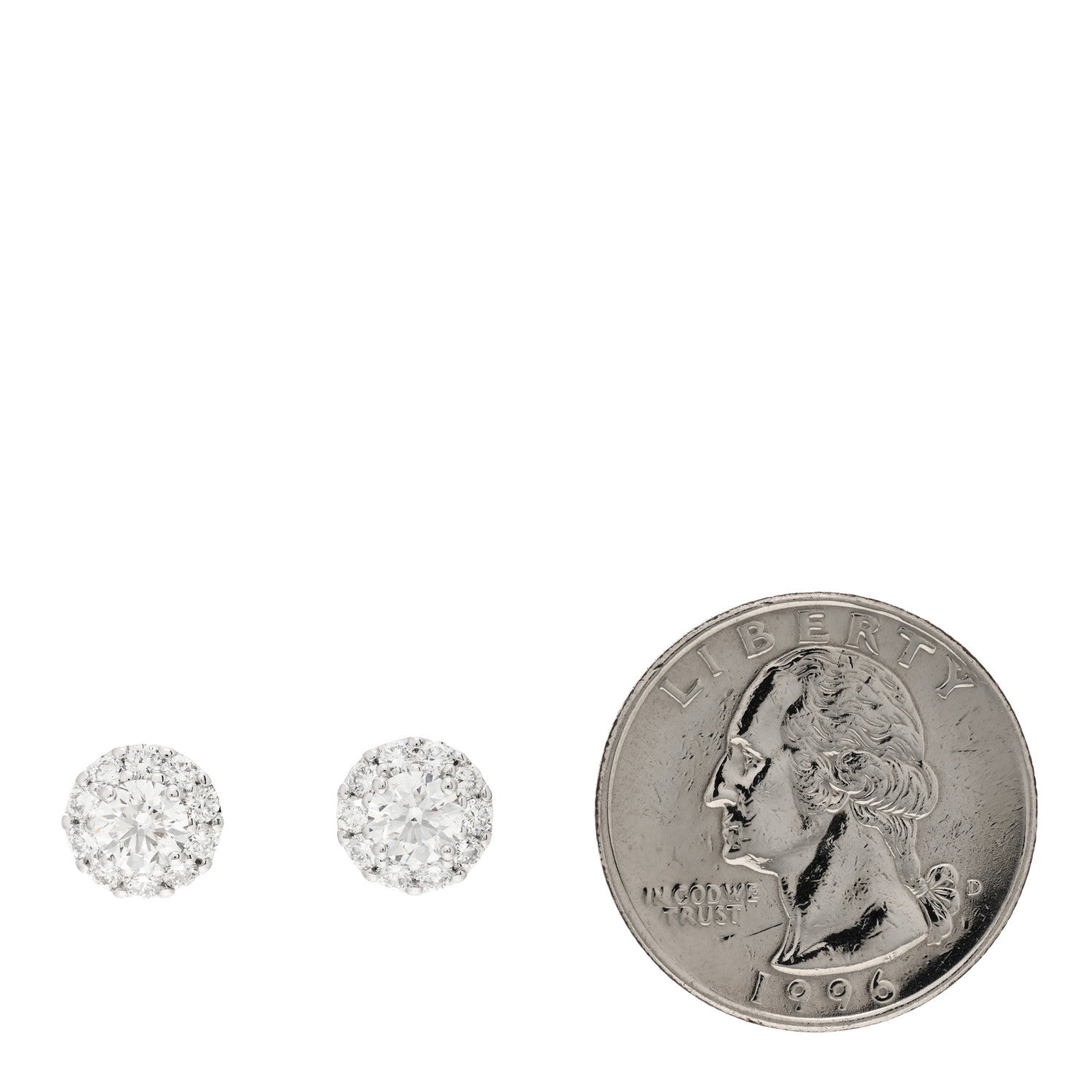 Graff 18K White Gold Diamond 1.50ct Icon Round Stud Earrings 2 of 6